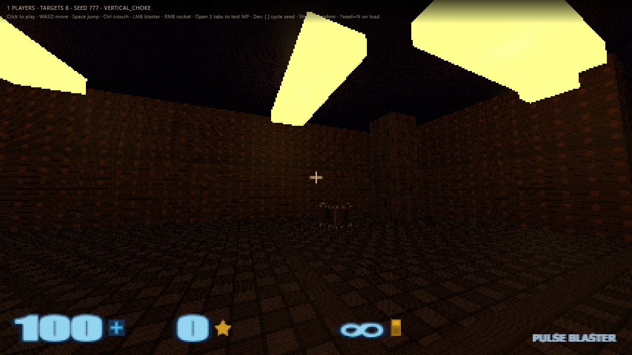 Vertical industrial room with pillar cover and warm ceiling lamps