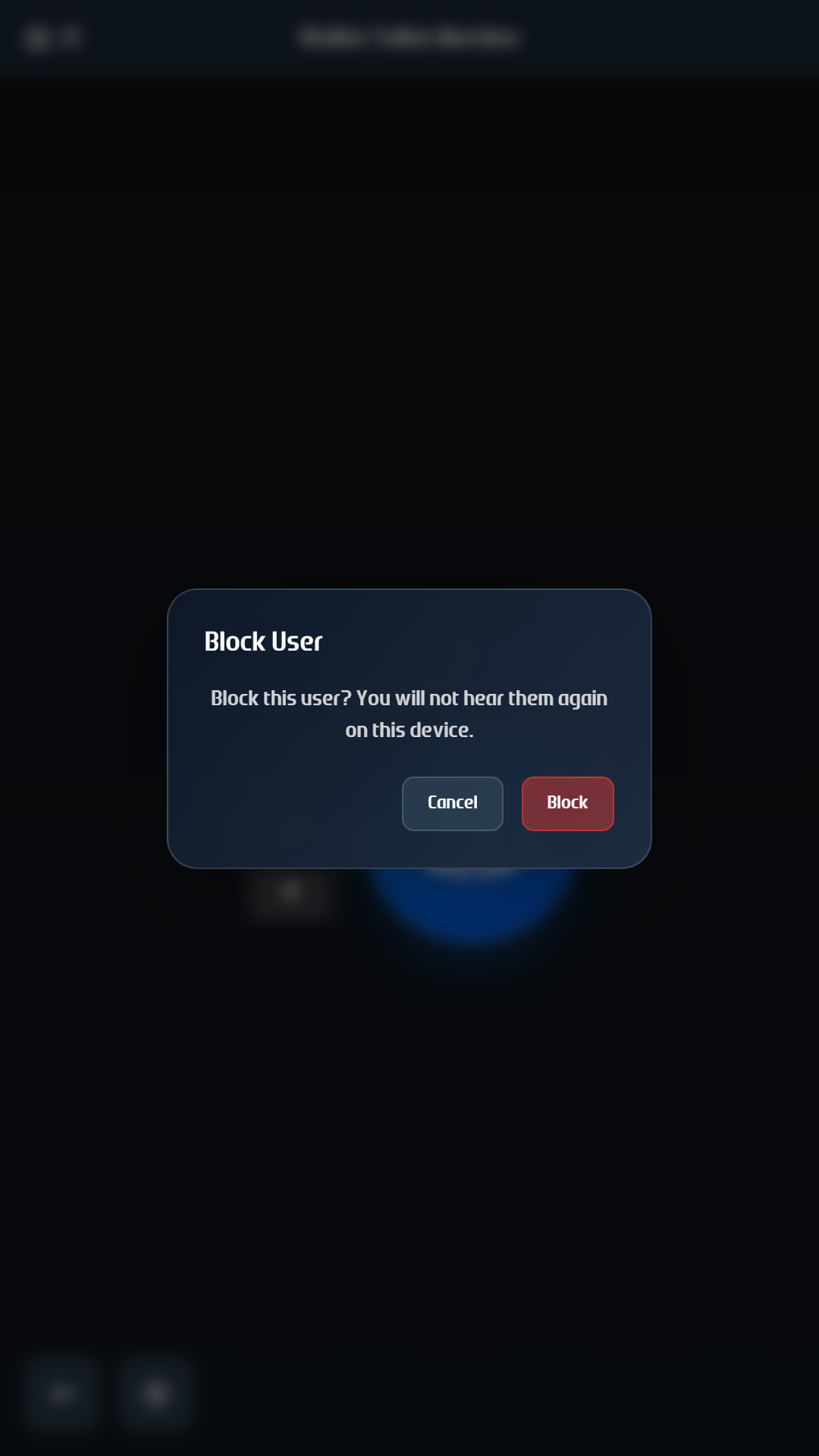 Block user confirmation without displaying usernames